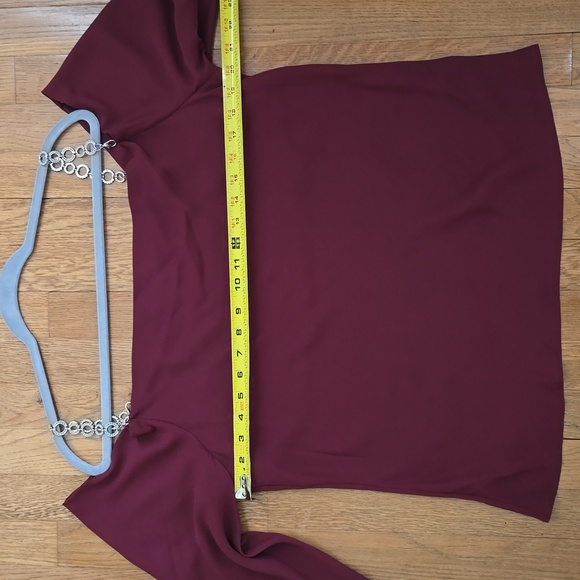BOLD ELEMENTS BRAND WOMEN'S BURGUNDY LONG SLEEVE OFF THE SHOULDER TOP SIZE LARGE - Picture 8 of 16